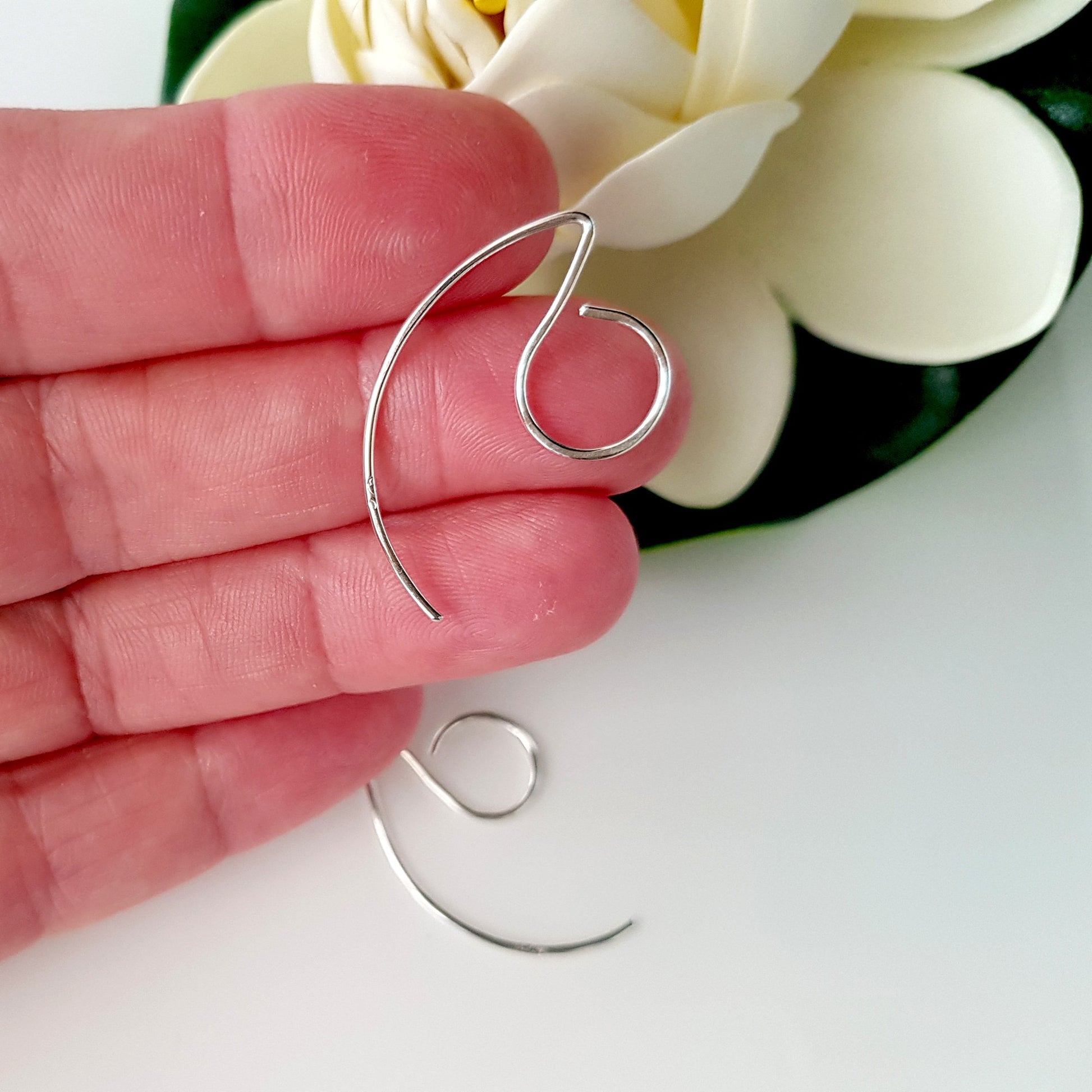 Earring Hooks Premium Quality Sterling Silver Large Loop For Resin Earrings | SS-025EH | Earring Supply - Kalitheo 