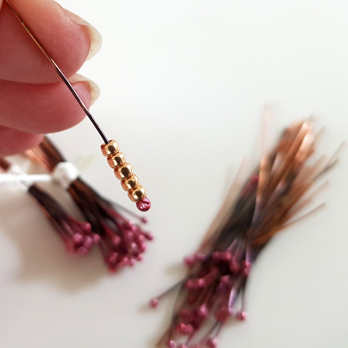 Rosy Fire Oxidized Ball Handmade Headpins | C-009HP | Jewellery Making Supply - Kalitheo Jewellery