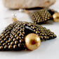 Goddess Leaf Earrings - Designer Beaded Pearl Statement Earrings | (KJ-386E) Handmade Earrings - Kalitheo Jewellery