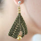 Goddess Leaf Earrings - Stunning Gold Metallic & Pearl | KJ-386E/GMS | Designer Earrings - Kalitheo Jewellery