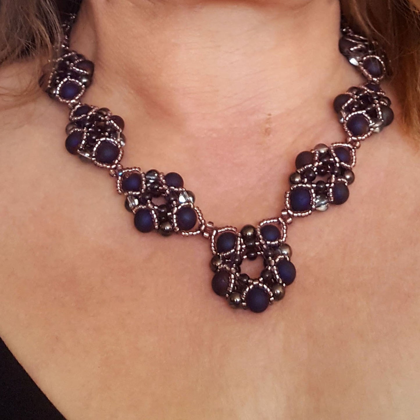 Evening Wonder - Purple Agate Gemstone Beaded Necklace | KJ-330N Handmade Necklace - Kalitheo Jewellery