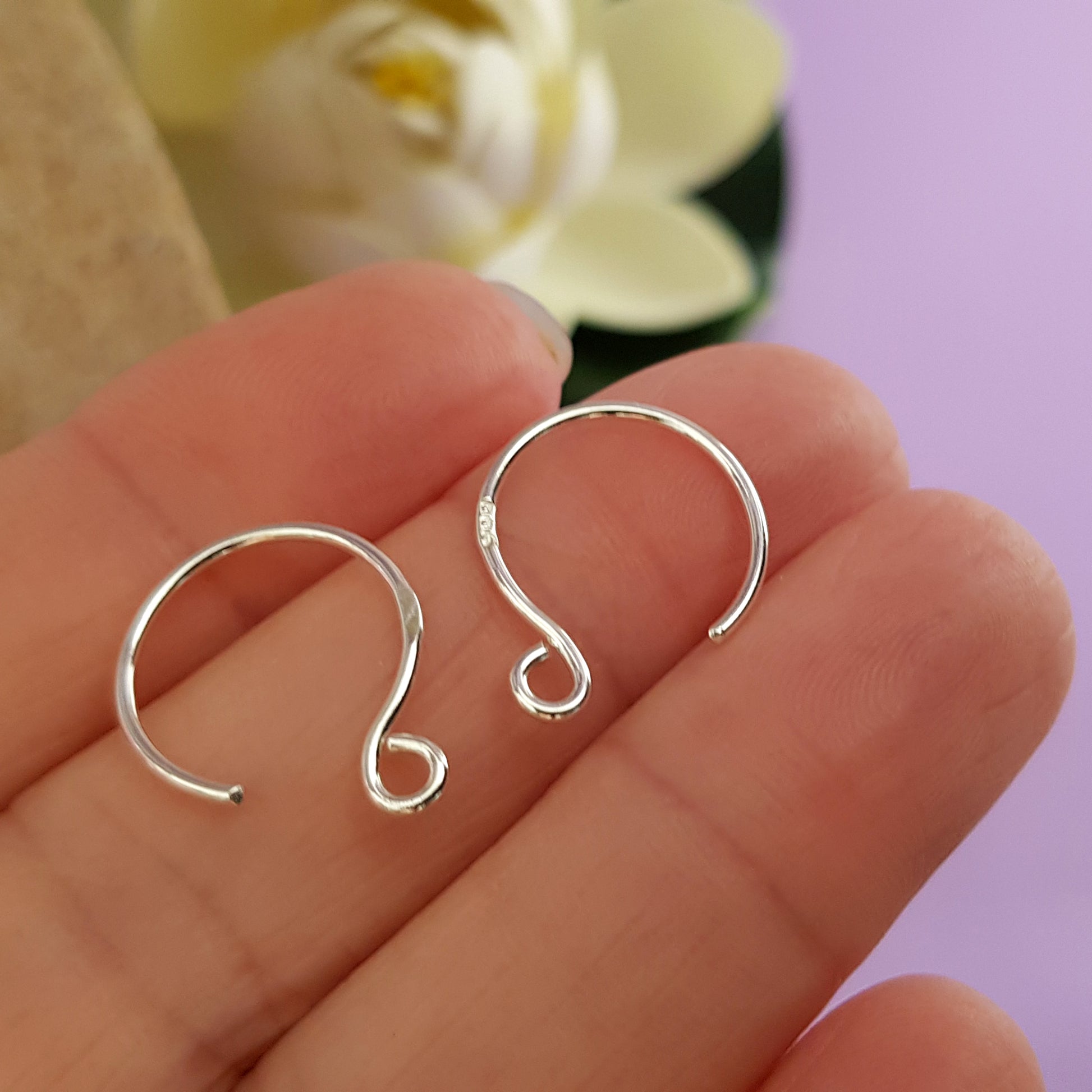 Circle Ear Wires/Hooks (BULK 6 pcs)  Silver .999 | FS-016EH-3 |  Jewellery Making Supply - Kalitheo Jewellery