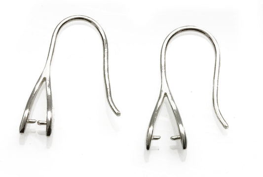 Pinch European Style Earring Hooks - Sterling Silver 925 | SS-010EH | Jewellery Making Supply - Kalitheo Jewellery
