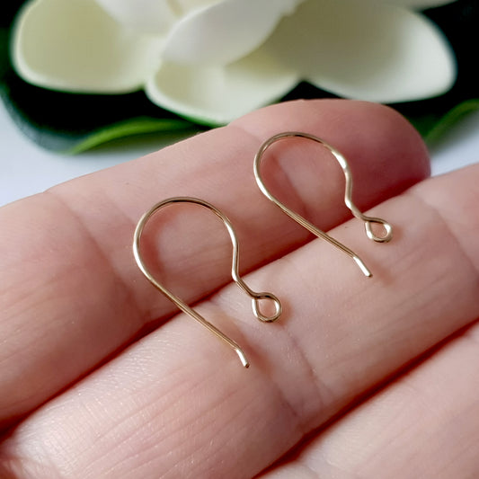 Shepherds Hook [1 Pair] Handmade Earring Wires Gold-Filled 14k | GF-001EH | Jewellery Making Supply