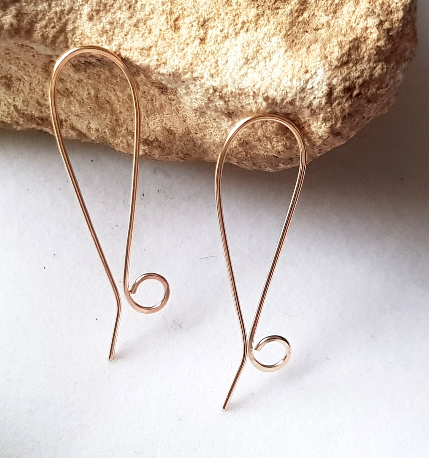 Earring Hooks:-  Statement Long Shepherds Hook Handmade Earring Wires Gold-Filled 14k | GF-032EH | Jewellery Making Supply