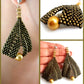 Goddess Leaf Earrings - Stunning Gold Metallic & Pearl | KJ-386E/GMS | Designer Earrings - Kalitheo Jewellery