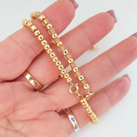 Bracelet Gold Minimalist Stacking Bracelet | Beaded Bracelet |