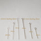Eye Pins 20mm comparison of 0.7mm and 0.5mm wire thickness  and lengths.