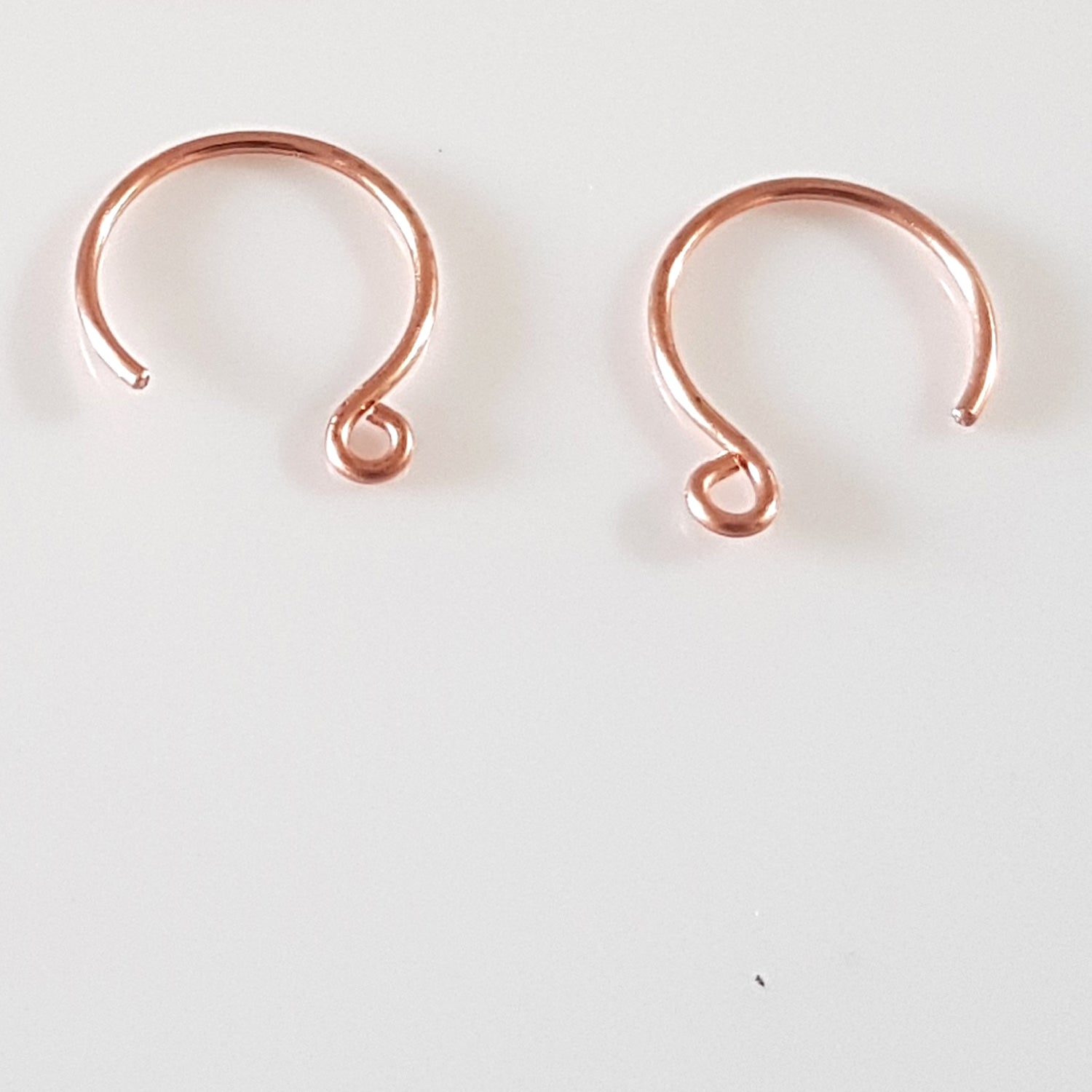 Handmade Copper Circle Ear Wires/Hooks - Jewellery Making Supply (F-C007/EH5 BULK (10 pcs) - Kalitheo Jewellery