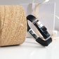Black Leather Band with Haematite wrapped Mens Bracelet | KJ-287B | Unisex Jewellery - Kalitheo Jewellery
