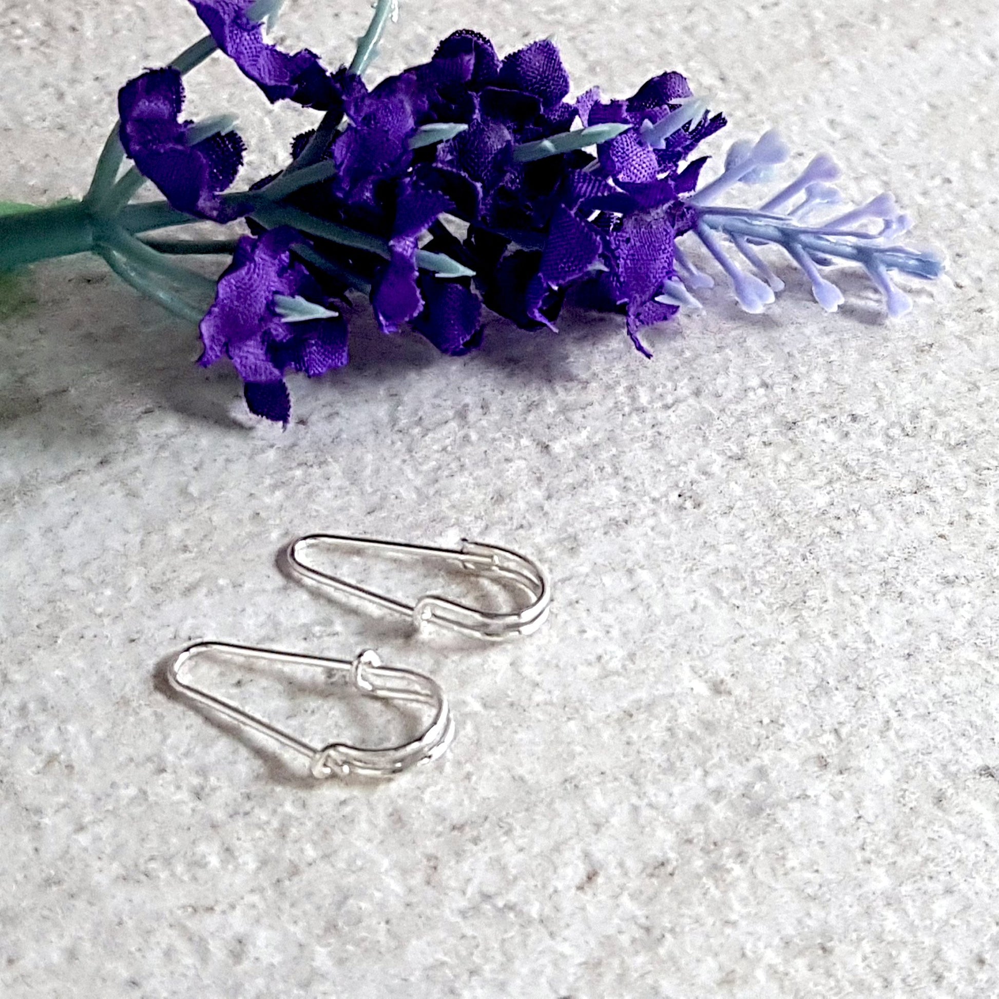 Super Cute Silver 925 Safety Pin Artisan Earrings | Kalitheo