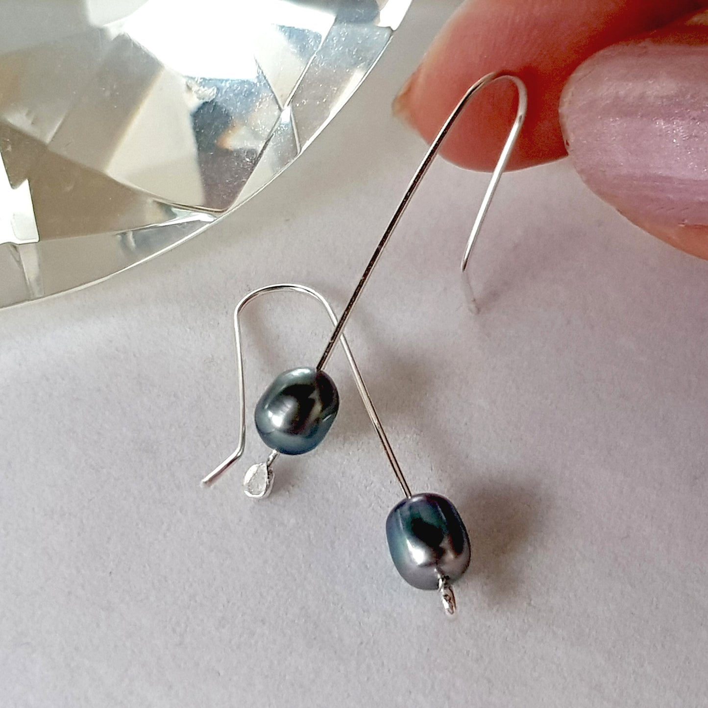Pearl Drop Earrings | Freshwater Baroque Pearls | Artisan Earrings