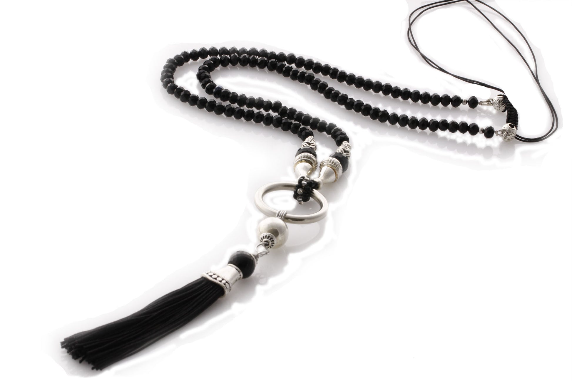 KTC-202 Black -'Elan Black Fashion Statement Necklace - Kalitheo Jewellery
