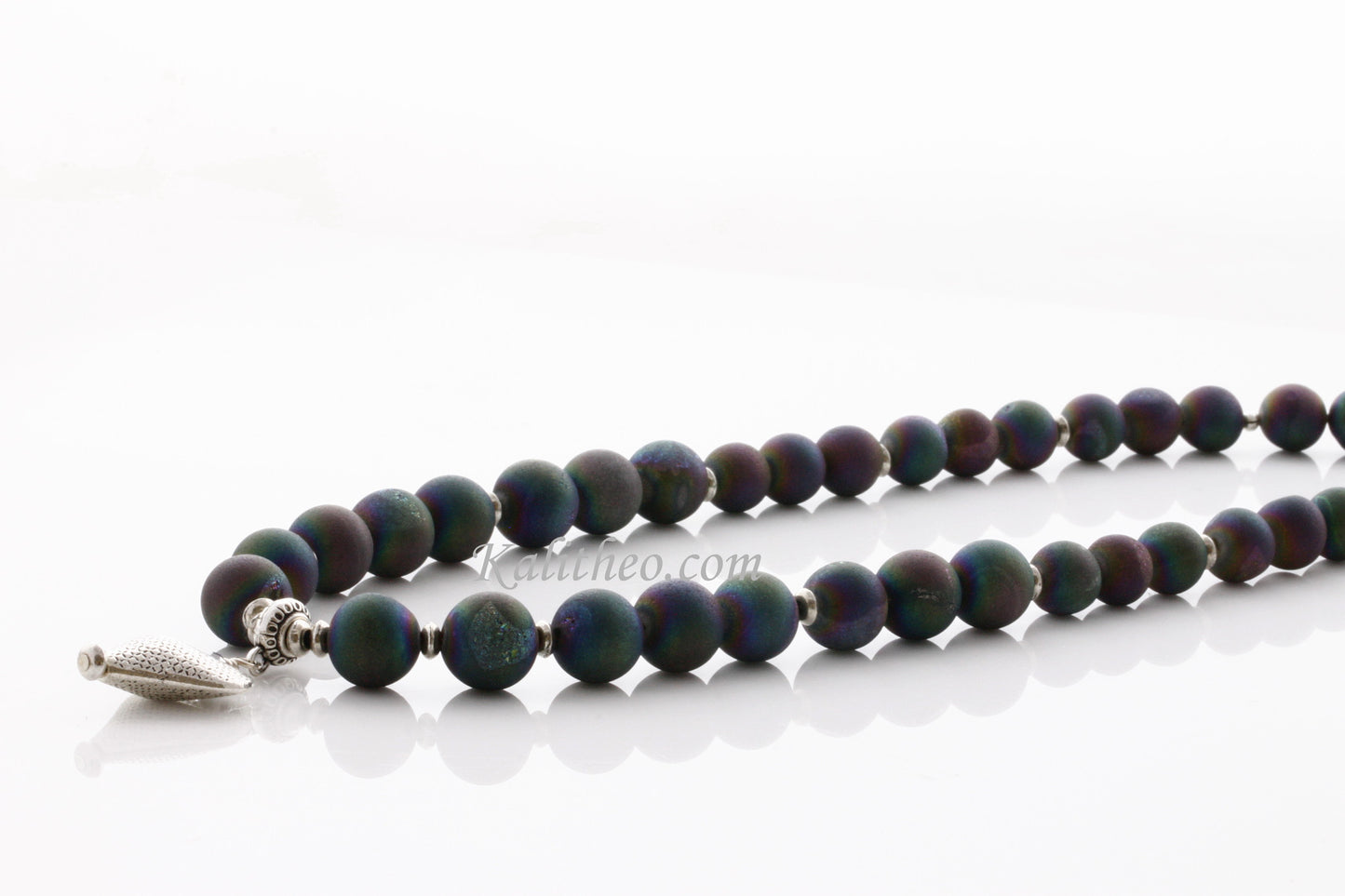 KTC-240 "Peacock Glamour" Agate Necklace - Kalitheo Jewellery