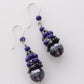 KTC-279 Beaded Cap Purple Dangle Earrings - Kalitheo Jewellery