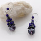 KTC-279 Beaded Cap Purple Dangle Earrings - Kalitheo Jewellery