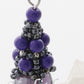 KTC-279 Beaded Cap Purple Dangle Earrings - Kalitheo Jewellery