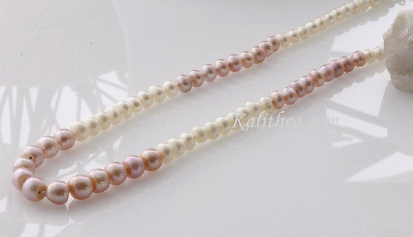 KTC-282 "Two-Tone" Freshwater Pearl Necklace - Kalitheo Jewellery