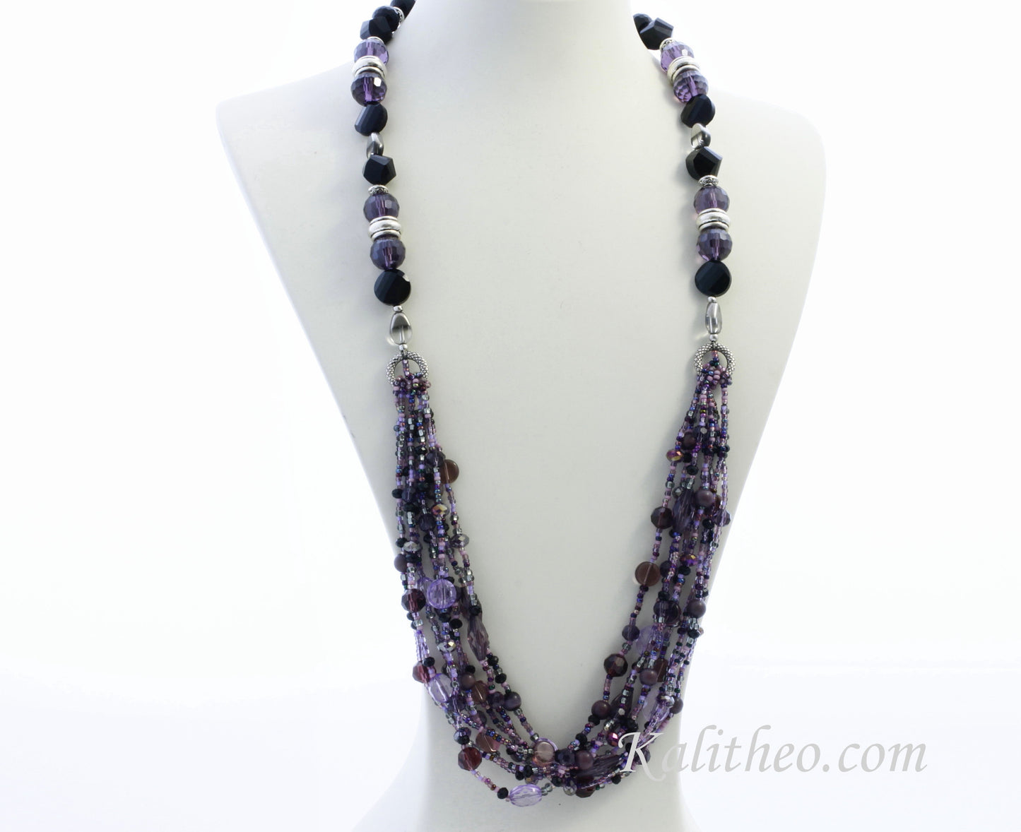 KTC-285 "Ariel Purple" Boho Multi-strand Necklace - Kalitheo Jewellery