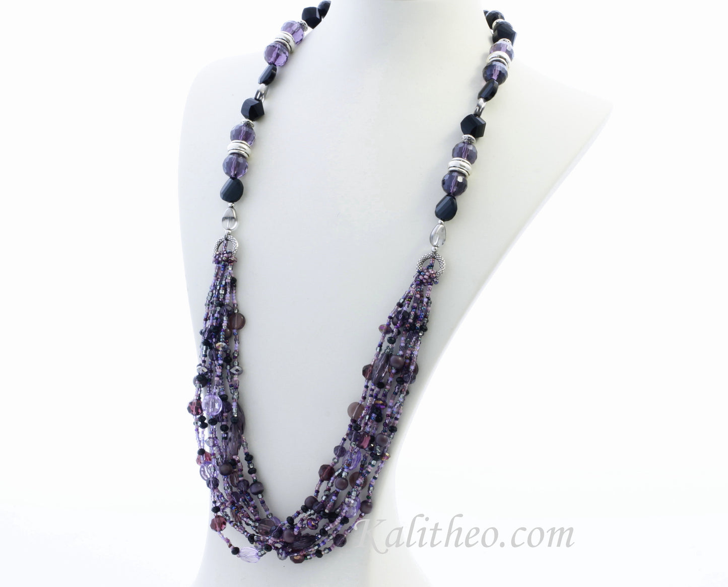 KTC-285 "Ariel Purple" Boho Multi-strand Necklace - Kalitheo Jewellery