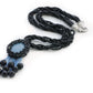 KTC-293 "Aquamarine Mystic" Black  Necklace - Kalitheo Jewellery