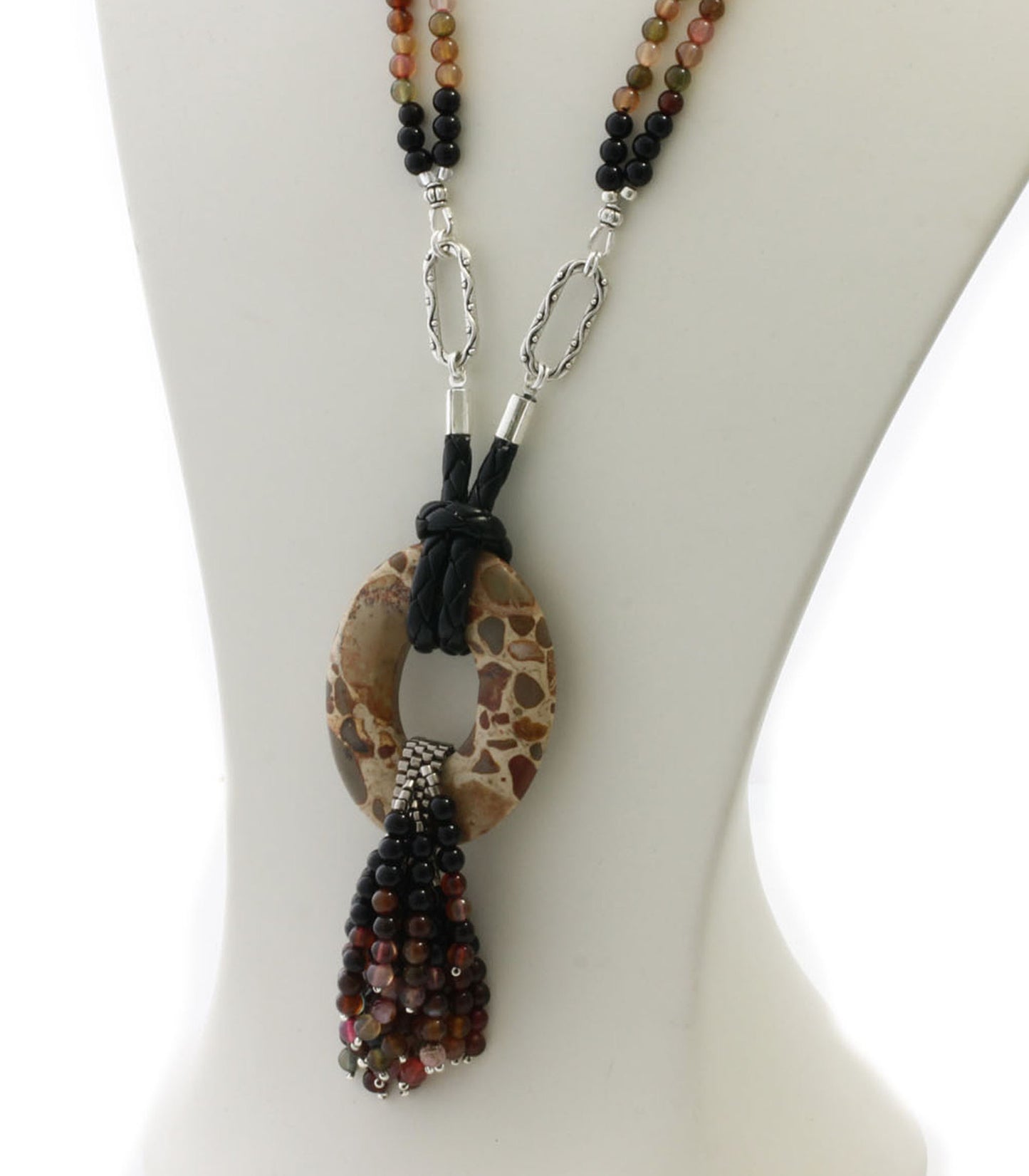 Mothers Day Gift, Jasper and Agate Pendant Necklace | KTC-315 - Kalitheo Jewellery