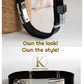 Black Leather Band with Haematite wrapped Mens Bracelet | KJ-287B | Unisex Jewellery - Kalitheo Jewellery