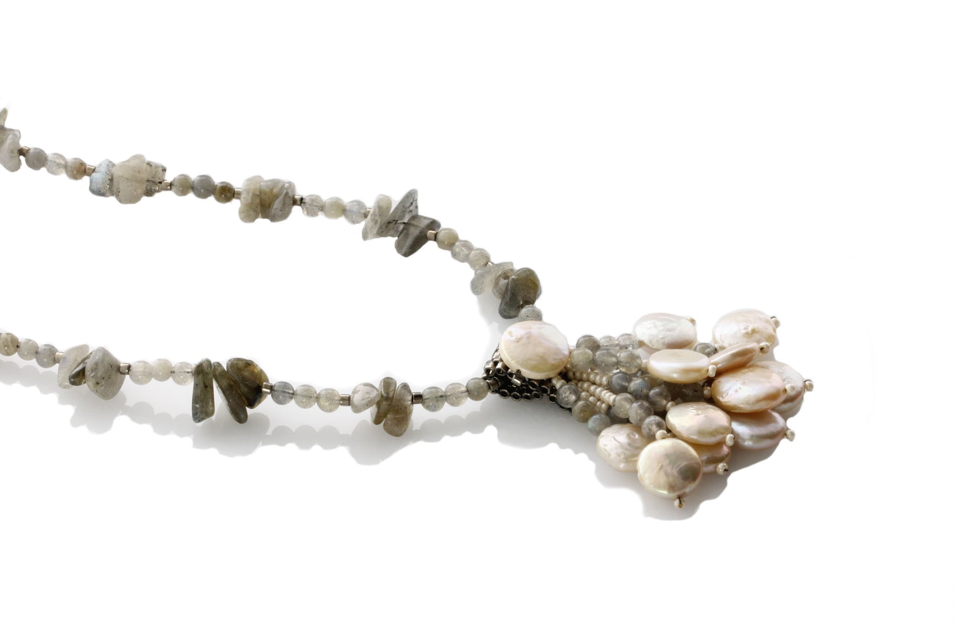 Ocean Princess - Freshwater Pearls & Labradorite | KJ-327N Handmade Necklace - Kalitheo Jewellery