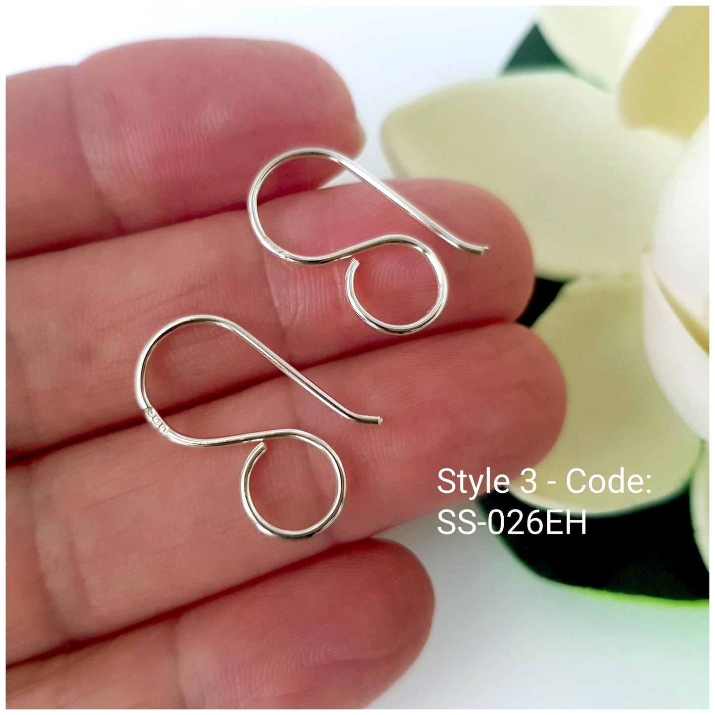 Resin Design Earrings Silver 925 Handmade Earring Hooks  - Earring Findings  - Kalitheo