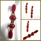 Red or White Statement Beaded Earrings | (KJ-392E) Handmade Earrings - Kalitheo Jewellery