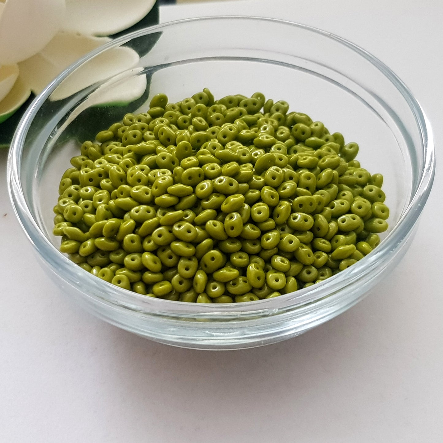 SuperDuo Olive Opaque 10g by Matubo | SD-53420 | Beading Supply