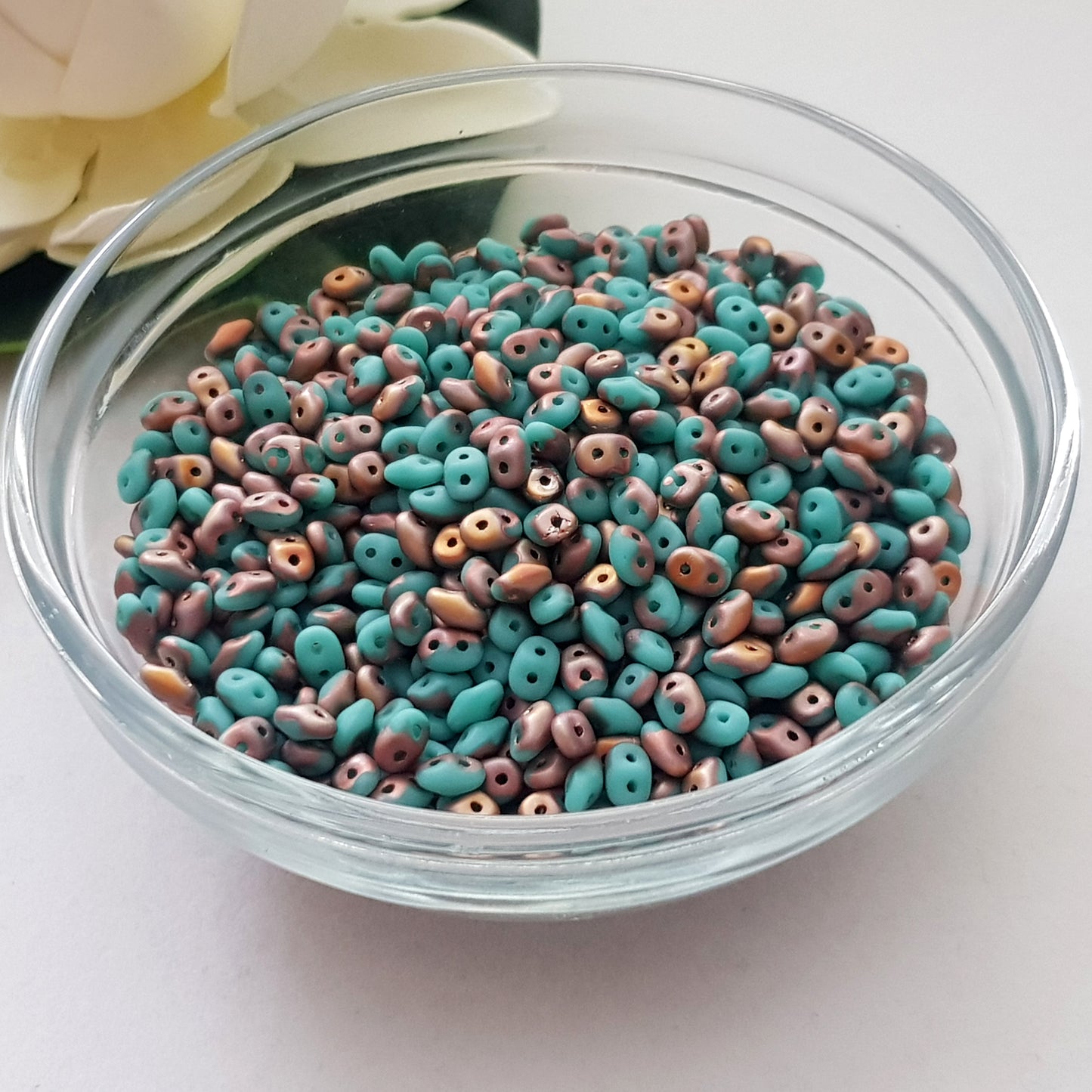 SuperDuo Turquoise Apollo Matte 10g by Matubo | SD-AM6313 | Beading Supply