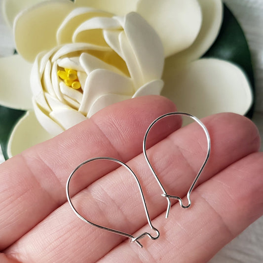 Quality Kidney Sterling Silver 925 Medium Handmade Earring Hooks | SS-020MEH | Jewellery Supply - Kalitheo 
