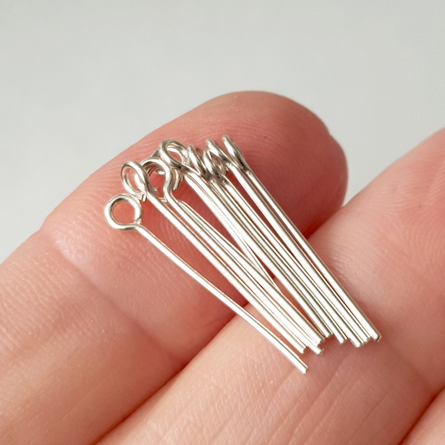 Eye Pins 20mm - 21 gauge (0.7mm) Sterling Silver | SS-GF720/EP | Jewellery Making Supply - Kalitheo 