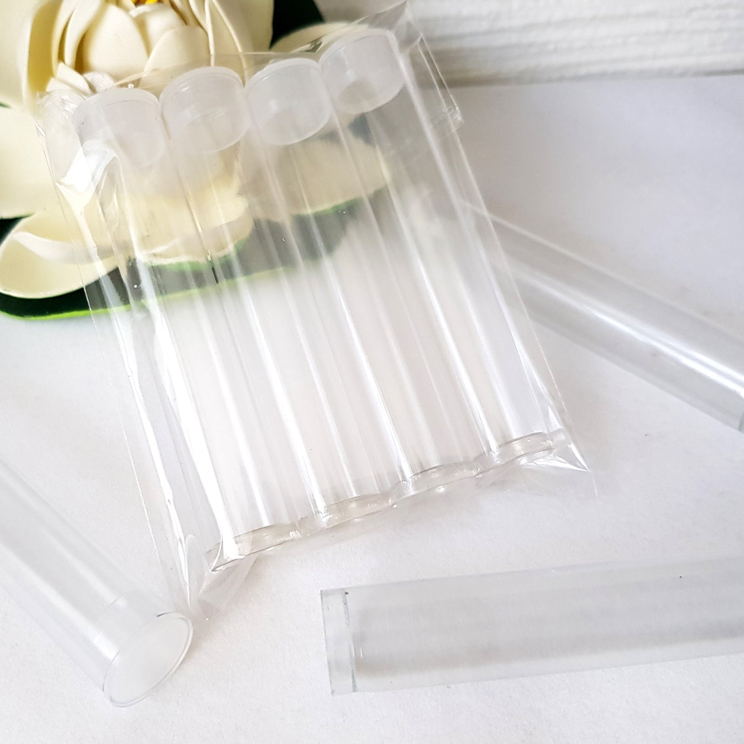 Bead Storage Plastic Tubes 8x1.5cm 4PC Pack | Beading Supply