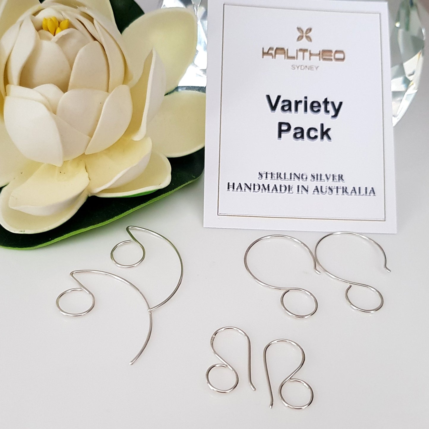 Variety Pack 6pc Handmade Large Hanging Loop Earring Hooks - Kalitheo