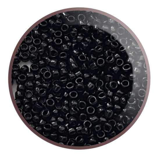 15/0 TR-49 Jet Black Opaque Round Toho 5g Seed Beads | Beading Supply