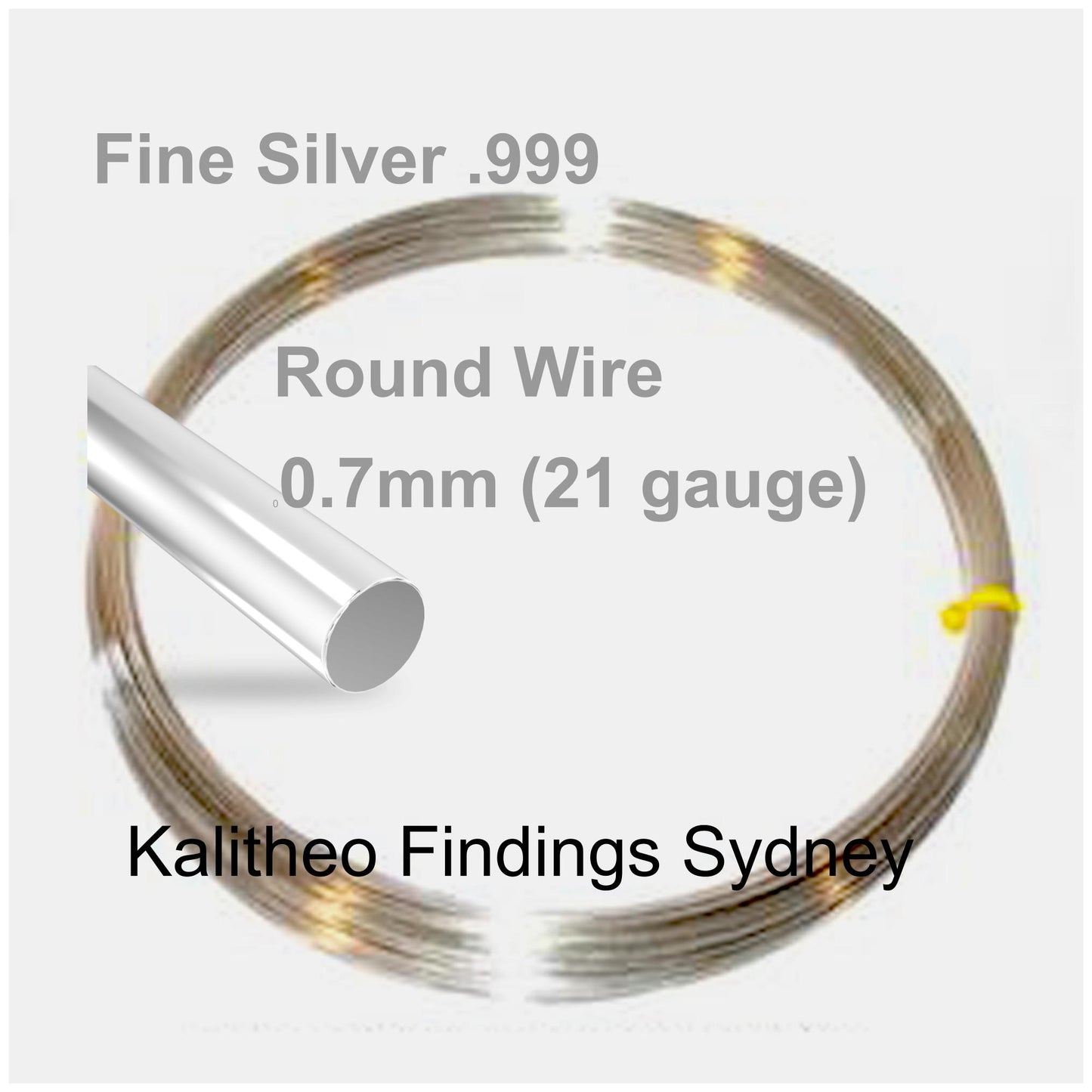 FAB Metals - Fine Silver 999 0.7mm [1mt] Round Wire | FS-R0.7W | Jewellery Making Supply