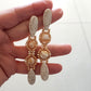Red or White Statement Beaded Earrings | (KJ-392E) Handmade Earrings - Kalitheo Jewellery