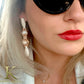 Red or White Statement Beaded Earrings | (KJ-392E) Handmade Earrings - Kalitheo Jewellery