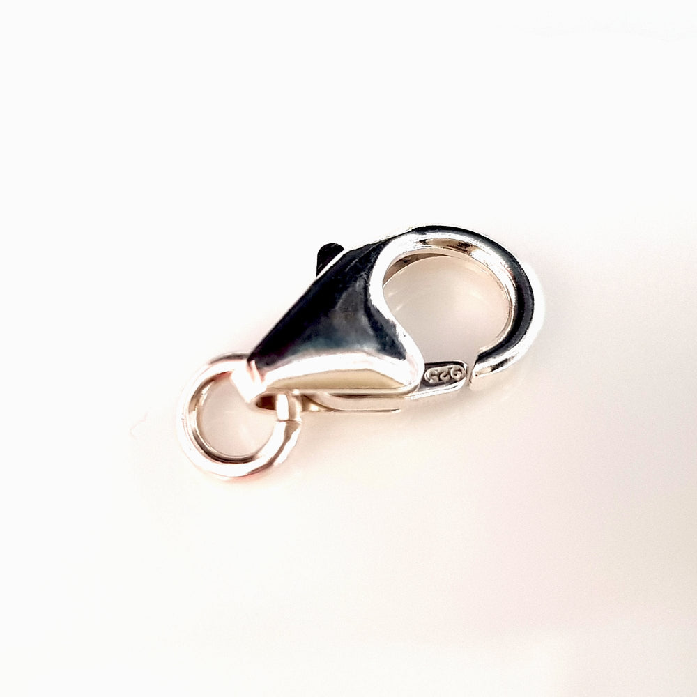Sterling Silver 8mm Lobster Claw Clasp on a white background