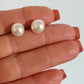 White Shimmer Stud - Bridal Jewellery Collection - Swarovski Pearl Stud  10 mm | (KJ-388E) Handmade Earrings - Kalitheo Jewellery