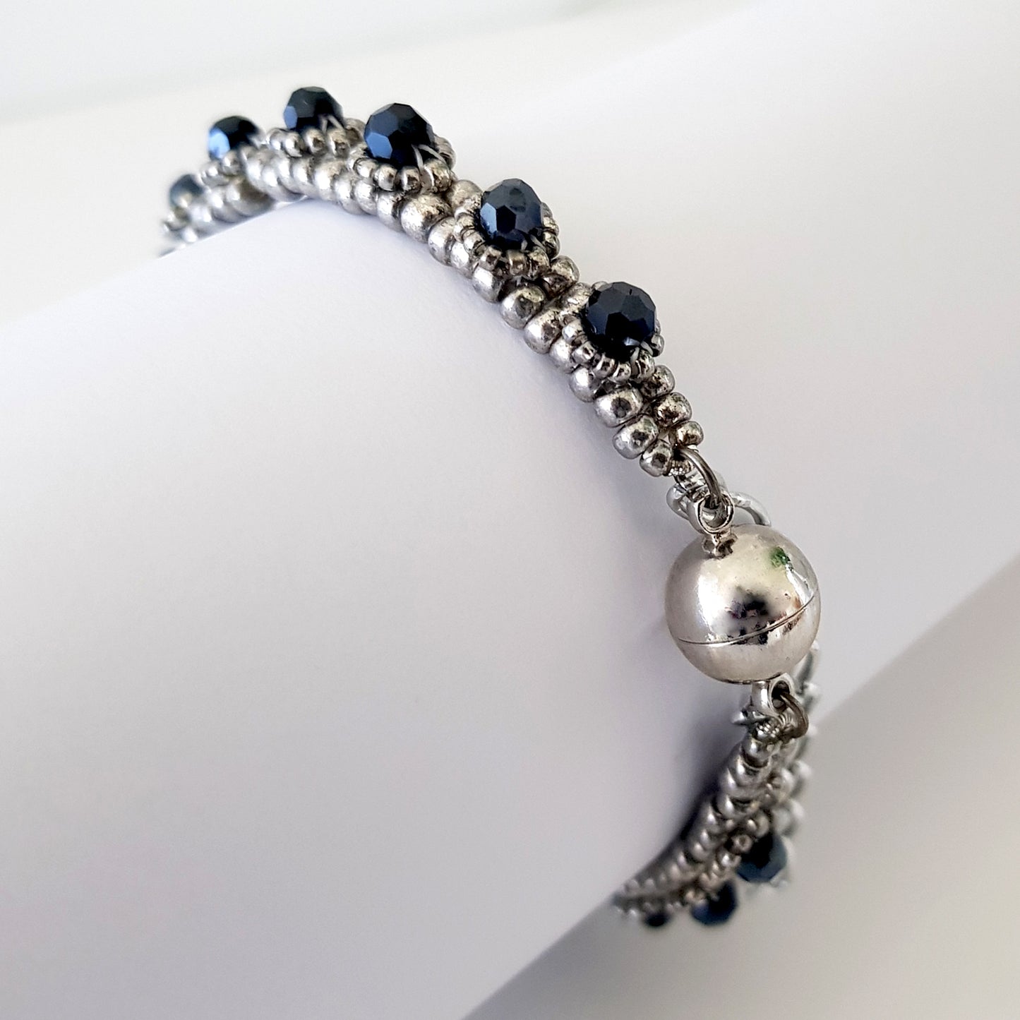 Timeless Beauty - Beaded Tennis Bracelet | (KJ-266B) Handmade Bracelet - Kalitheo Jewellery