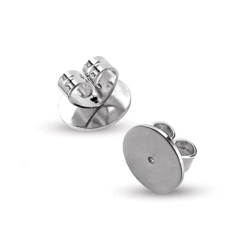 Disc Large 10mm Butterfly Backs 18ct White Gold |  WG18-00810L | Jewellery Making Supply - Kalitheo Jewellery