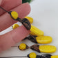 Copper Wire Wrapped (1pc) Headpin Yellow Howlite | WW-010Yellow/HP | Jewellery Supply