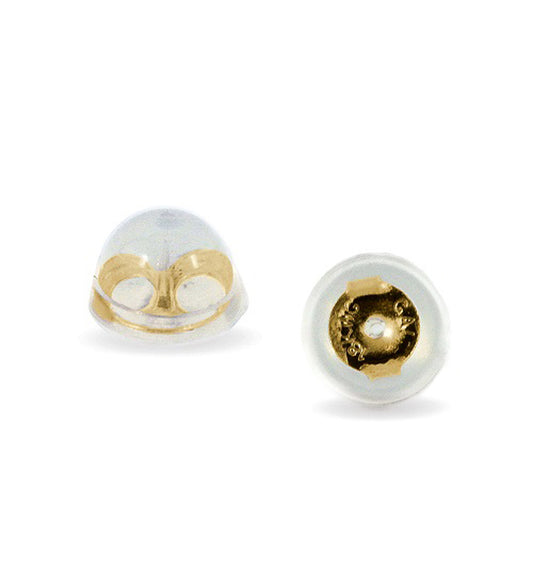 Earring Backs, Silicone Domed Easy Grip Butterfly Earring Backs, Kids Jewellery, 18ct Yellow Gold Insert | YG18-009S/EB | Jewellery Supply