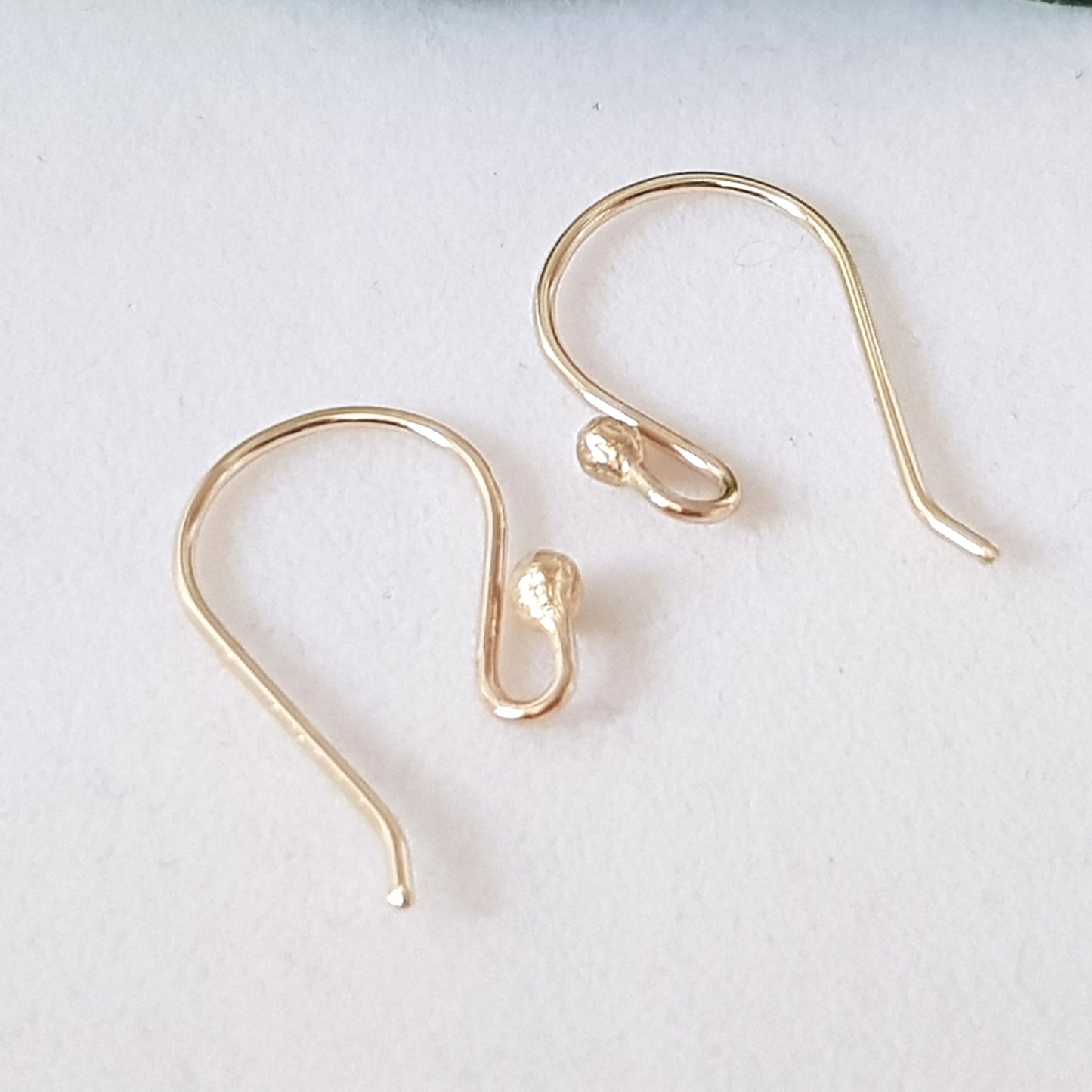 Earring Hooks - Balled Ends 9ct Yellow Gold Hooks Handmade Quality Findings  | YG9-011EH-1 | Earring Findings
