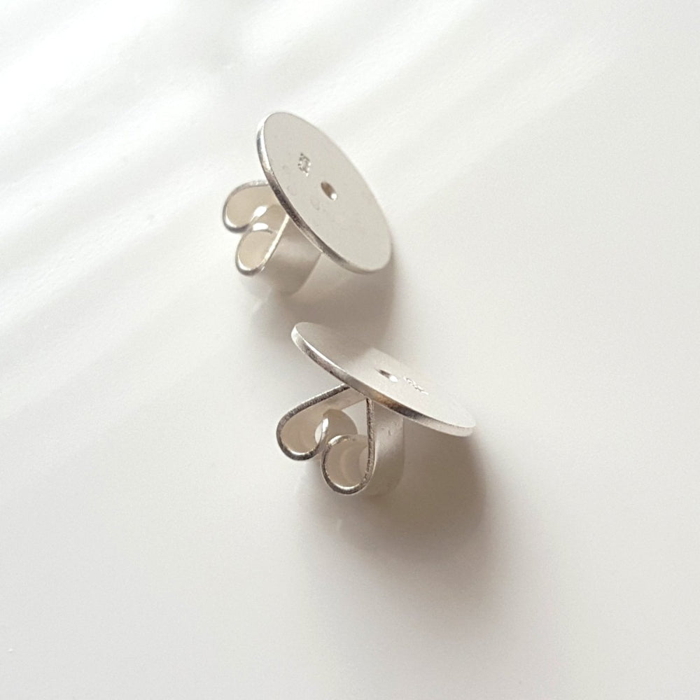 Disc Large 10mm Butterfly Backs 18ct White Gold |  WG18-00810L | Jewellery Making Supply - Kalitheo Jewellery