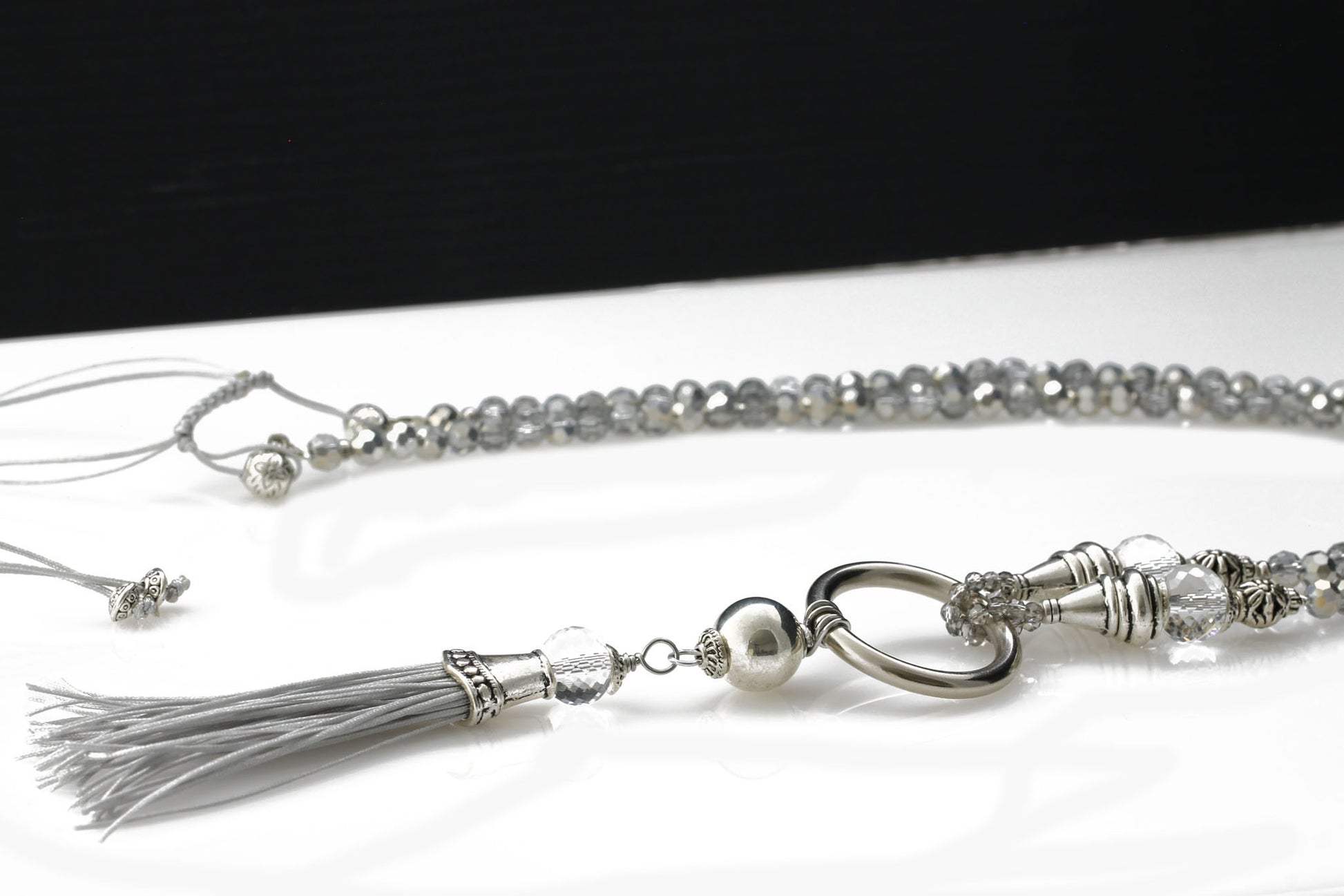 KTC-202 Silver - 'Elan Silver Fashion Statement Necklace - Kalitheo Jewellery