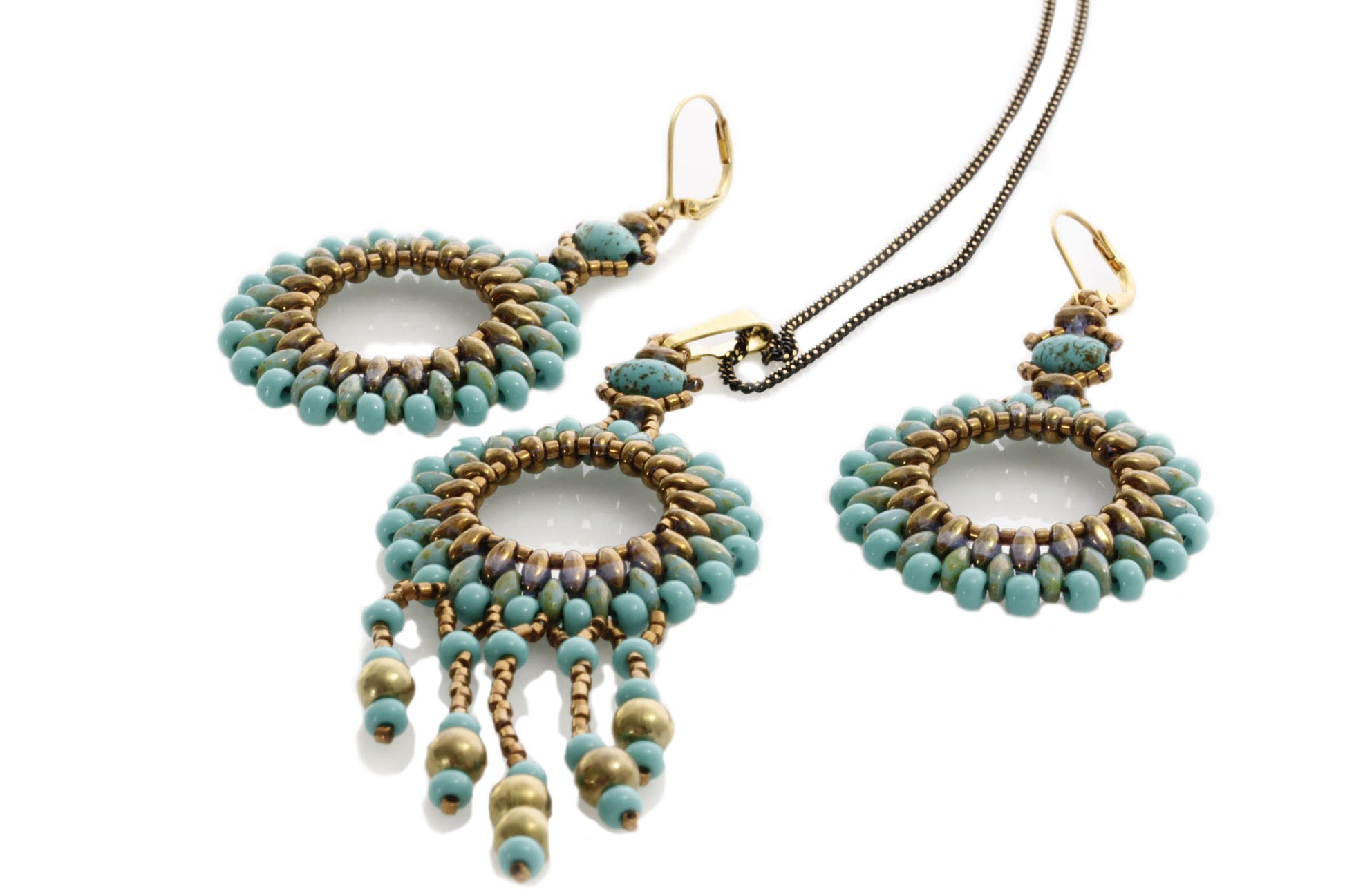 KTC-298"Circle of Life" Earrings Turquoise Blue - Kalitheo Jewellery